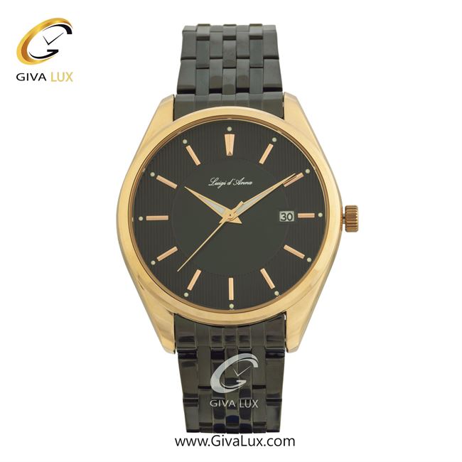 ساعت مچی اورجینال مردانه LdA | لوئیجی د آنا | Luigi d'Ana طلایی | مشکی| مشکی| کد رفرنس 2360